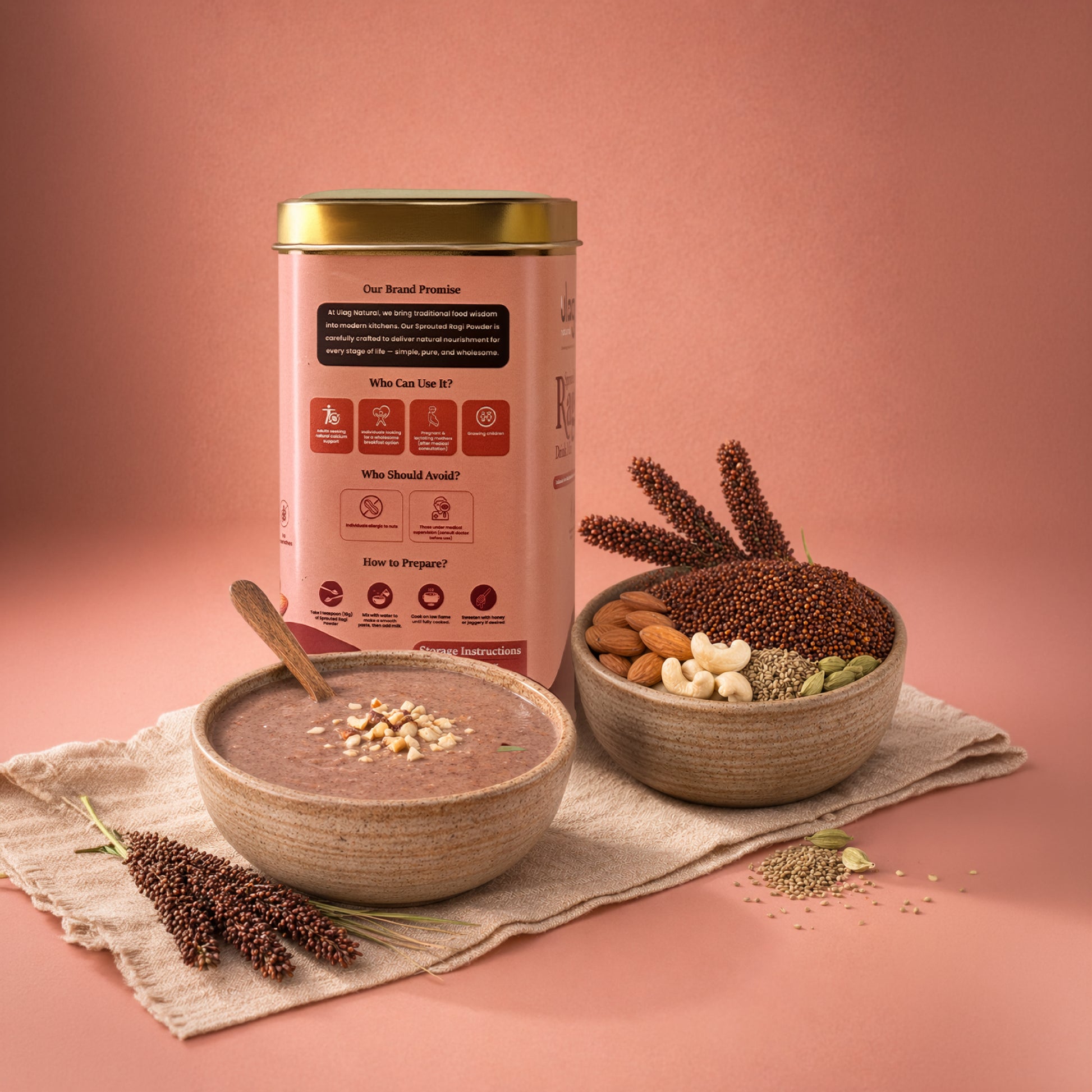 Sprouted Ragi Drink Mix - ulagnaturals